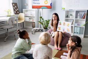 No-1 Homebased Childcare educator teaching a small group of children, fostering connection and confidence